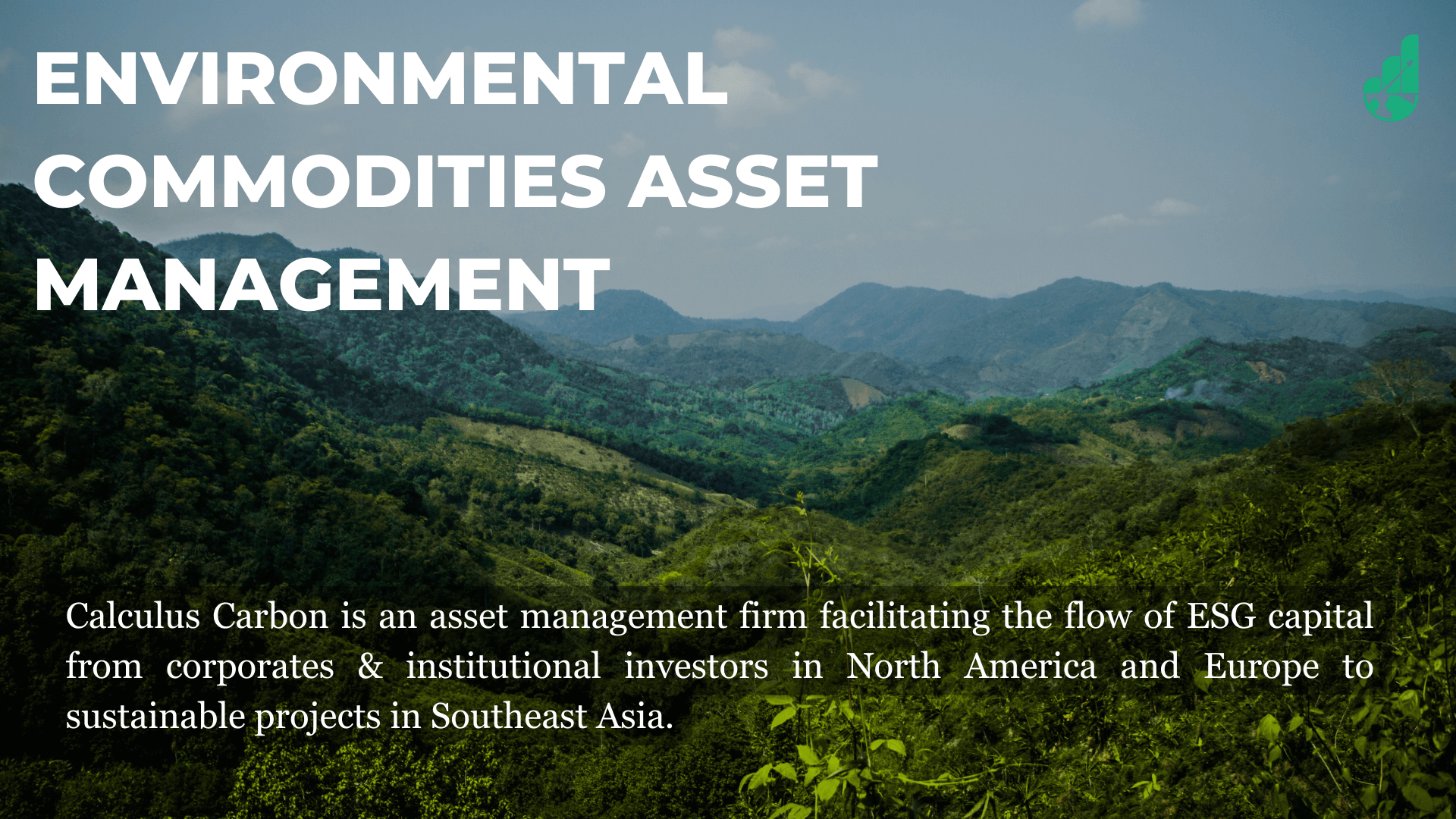 Calculus Carbon is an asset management firm facilitating the flow of ESG capital from corporates & institutional investors in North America and Europe to sustainable projects in Southeast Asia. (1).png